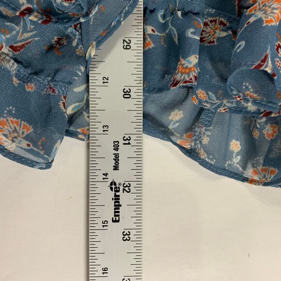 MISA Los Angeles Katryna Off Shoulder Ruffle Mini Dress Blue Floral M Cottage - Picture 8 of 9